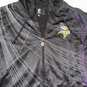 MN Vikings Zip Hoodie Men Sz 2XL Y2K Pro Line Football NFL Print Stitch Lines